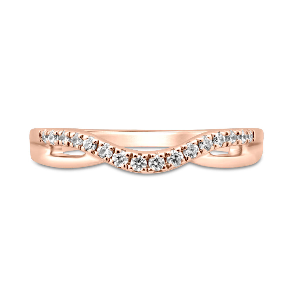 Rose gold contour sale wedding band