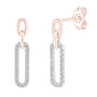 Paperclip Earrings with Diamonds in 10K Rose Gold &#40;1/5 ct. tw.&#41;