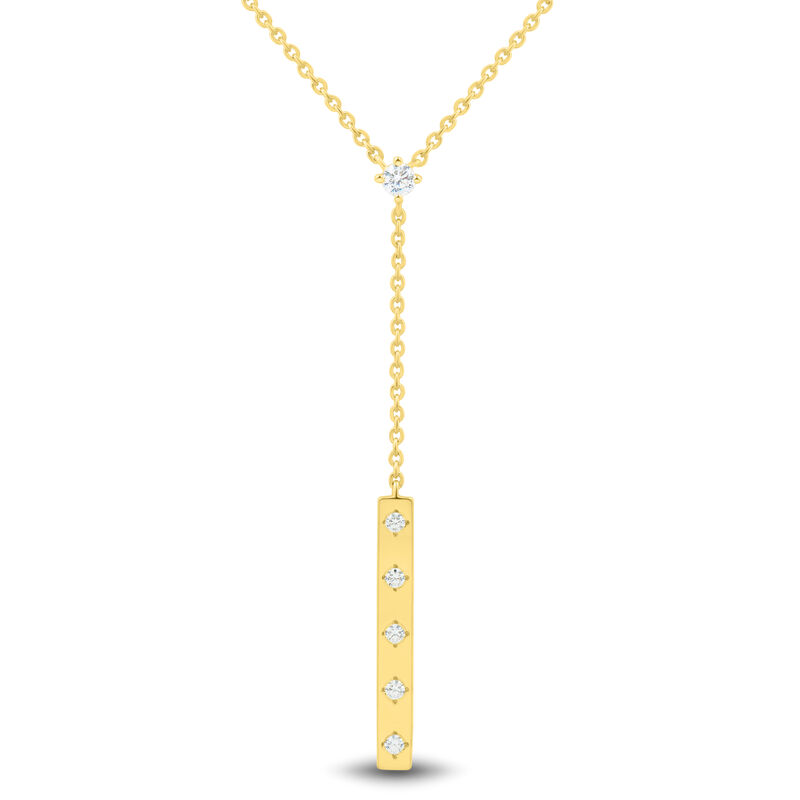 Lab Grown Diamond Vertical Bar Y Necklace in Vermeil &#40;1/5 ct. tw.&#41;