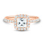 Lab Grown Diamond Princess-Cut Halo Engagement Ring in 14K Rose Gold &#40;1 1/2 ct. tw.&#41;