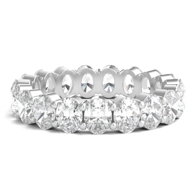 Lab Grown Oval Diamond Eternity Band in 14K White Gold &#40;4 ct. tw.&#41;