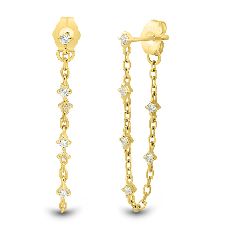 Scout & Lark Lab Grown Diamond Dangle Chain Earrings in 10K Yellow Gold