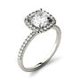 Moissanite Cushion-Cut Halo Ring in 14K White Gold &#40;1 5/8 ct. dew&#41;