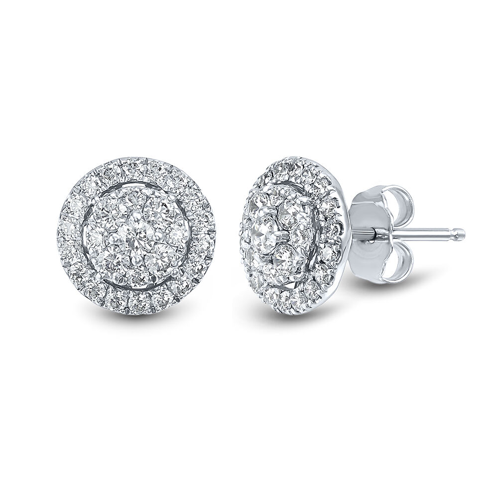 1/8 Ct. Tw. Blue Sapphire & Diamond Stud Earring | 10K White Gold | Size 3 mm | Helzberg Diamonds