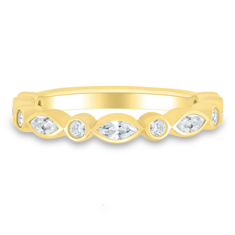 Lab Grown Diamond Bezel-Set Anniversary Band in 10K Yellow Gold &#40;1/2 ct. tw.&#41;