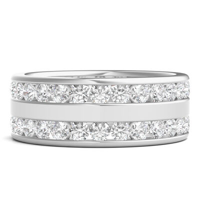 Round Lab Grown Diamond Double-Row Eternity Band