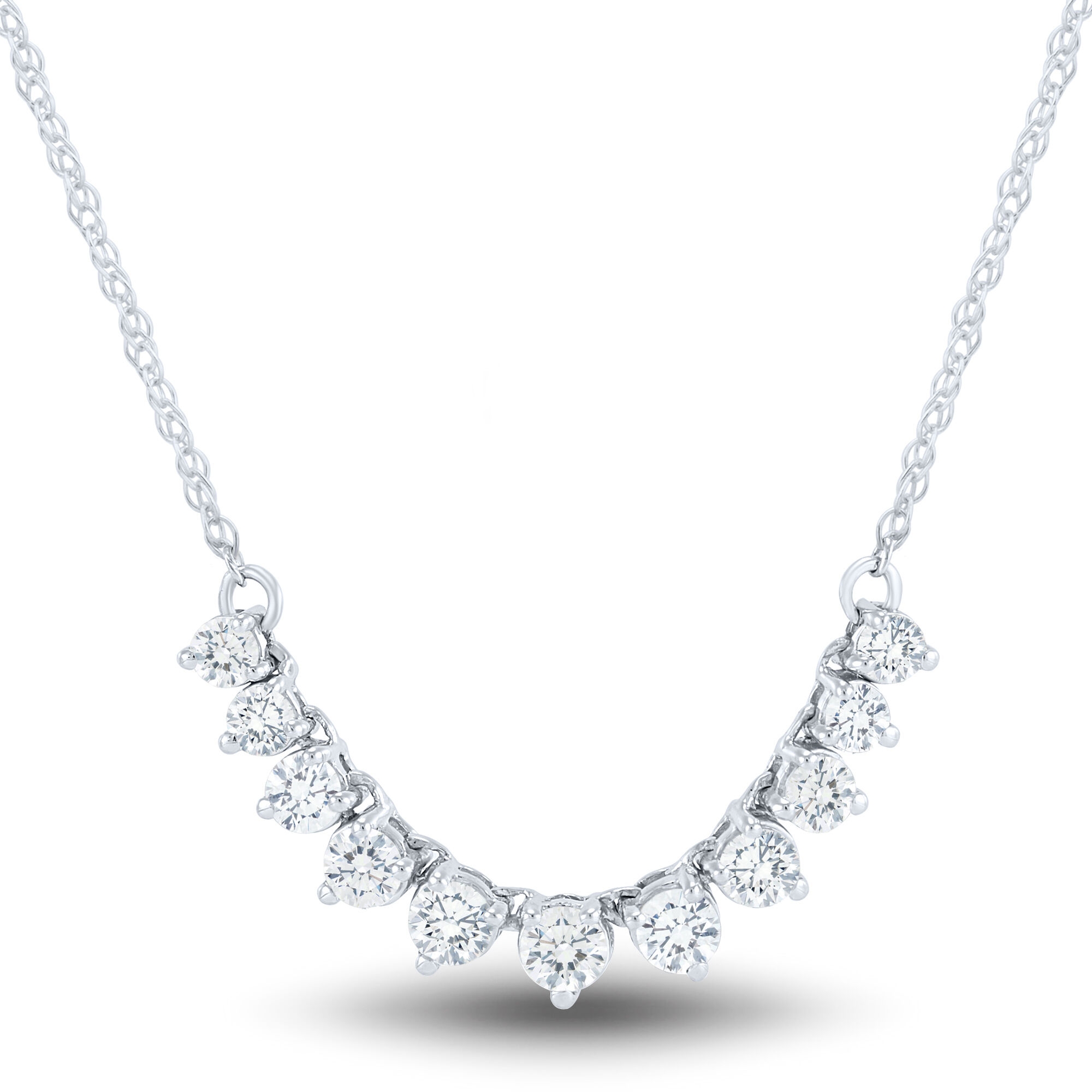 Riviera Line Necklace with Illusion-Set Graduated Diamonds in 18K White  Gold, Style #N-16952-GROUP-18KW | Diamond, 18k white gold, Wedding day  jewelry