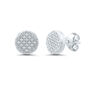 Diamond Cluster Stud Earrings with Milgrain Detail in Sterling Silver &#40;1/10 ct. tw.&#41;