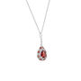 Garnet and White Topaz Drop Pendant in Sterling Silver