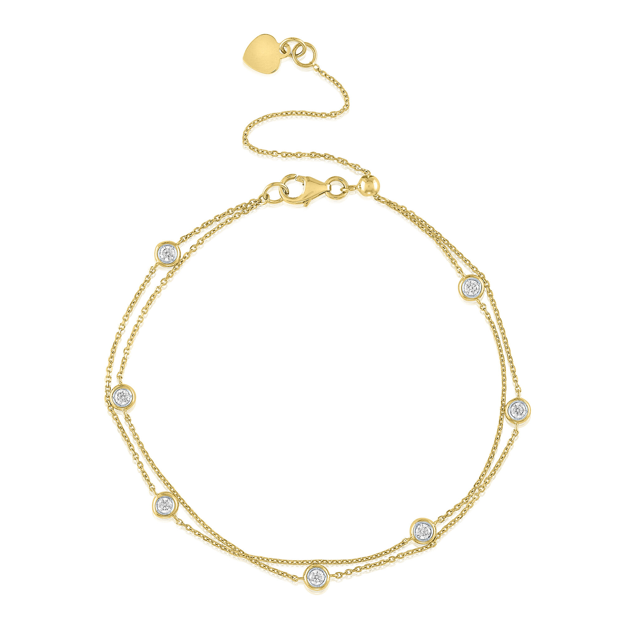 Heart-Shaped Lab Diamond Bezel Tennis Bracelet