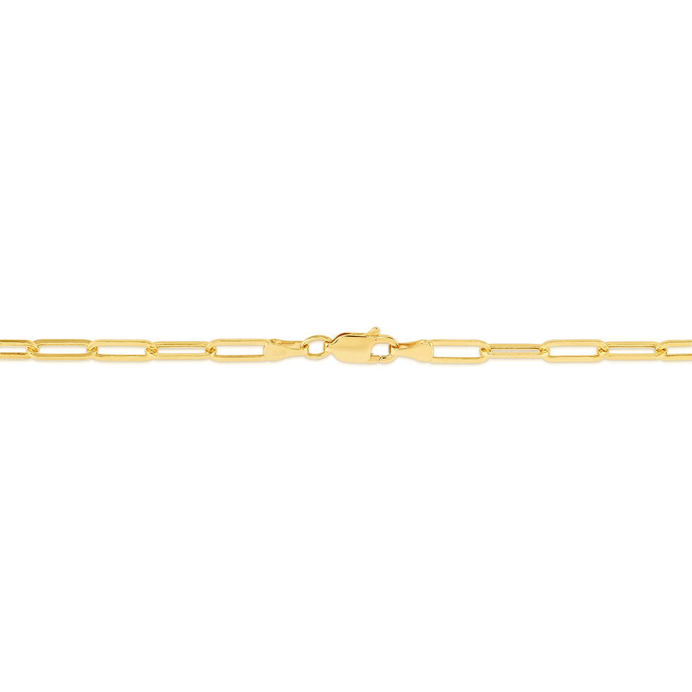 Paperclip Chain Necklace in 14k yellow gold, 3mm, 18”