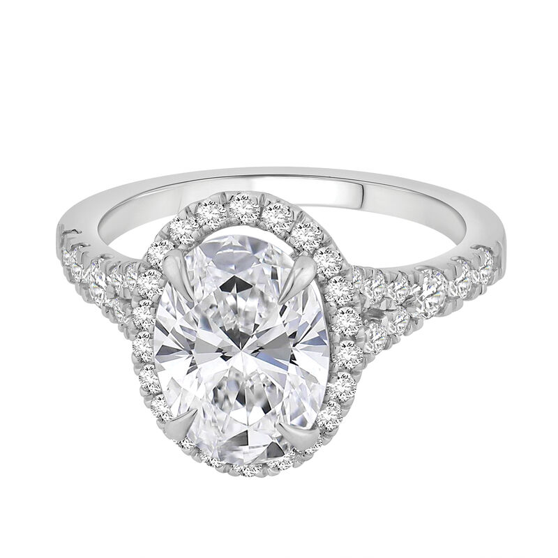 Oval Halo Lab Grown Diamond Engagement Ring in 14K White Gold &#40;3 3/4 ct. tw.&#41;