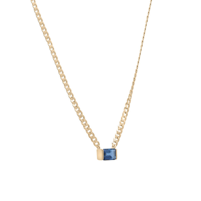 London Blue Topaz Cuban Link Necklace in Vermeil