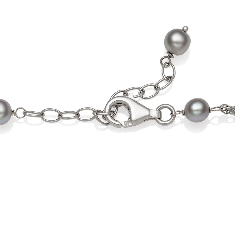 Freshwater Cultured Pearl & Aquamarine Tin Cup Necklace | Helzberg Diamonds