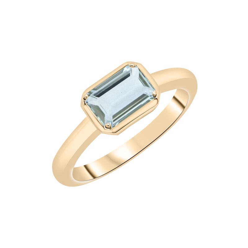 Aquamarine Emerald-Cut Cocktail Ring in Vermeil