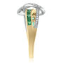 Princess-Cut Emerald and Round Diamond Ring in 14K White and Yellow Gold &#40;1/5 ct. tw.&#41;