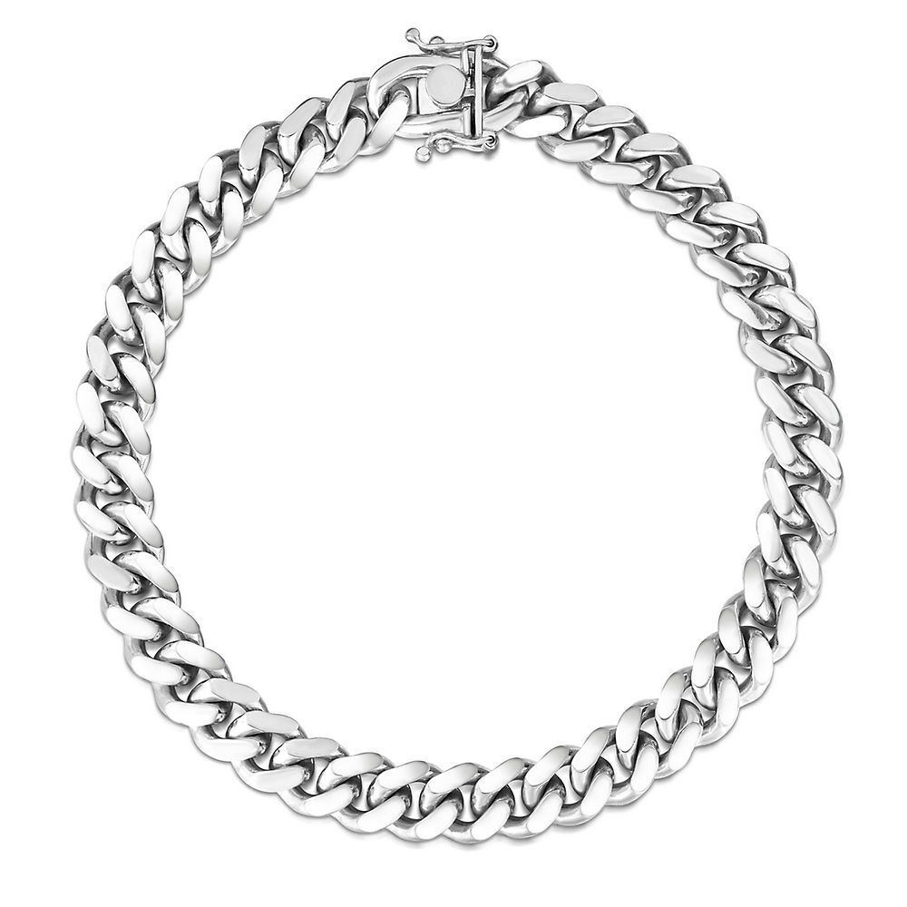 Peoples Men's Curb Chain Bracelet in Sterling Silver - 9.0