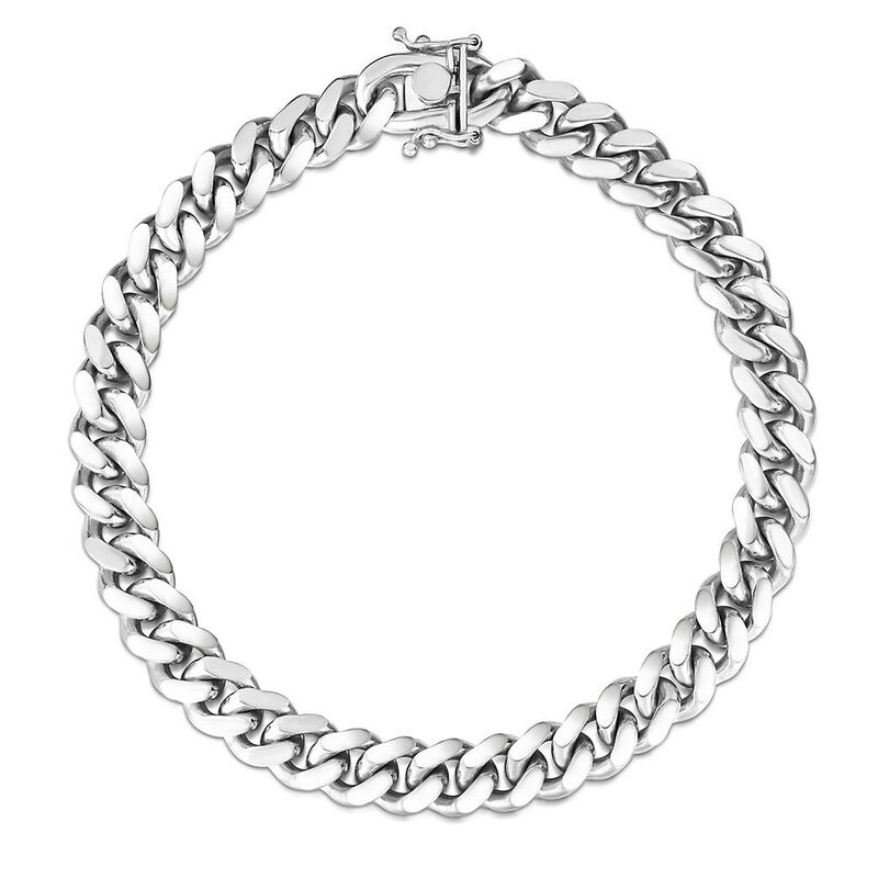 Men's Miami Cuban Bracelet in Sterling Silver | Helzberg Diamonds