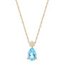 Blue Topaz and Diamond Pendant in 10K Yellow Gold 