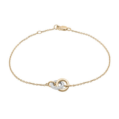 Linked Circle Bracelet in Sterling Silver and Vermeil