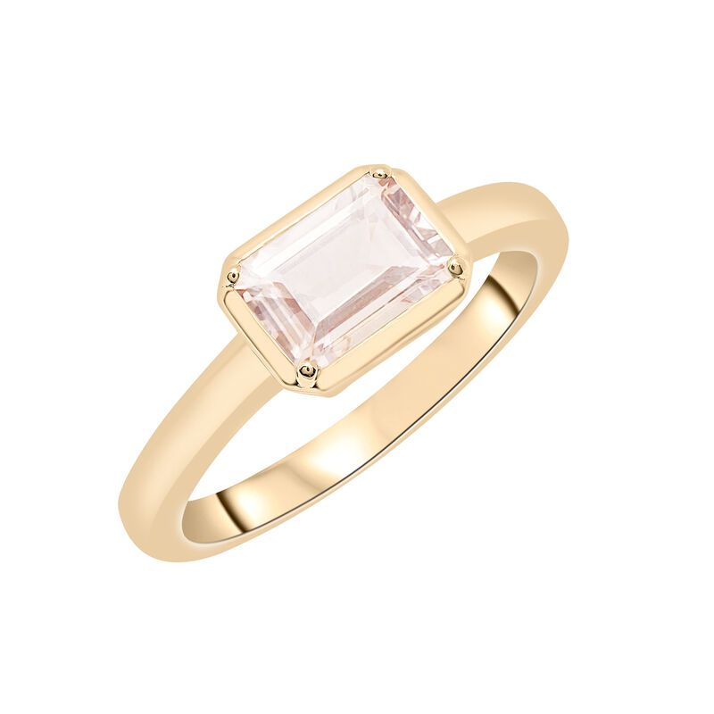 Morganite Emerald-Cut Cocktail Ring in Vermeil