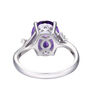 Amethyst and Diamond Accent Ring in Sterling Silver