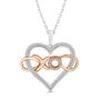 Diamond Heart Pendant in Sterling Silver &amp; 10K Rose Gold &#40;1/5 ct. tw.&#41;