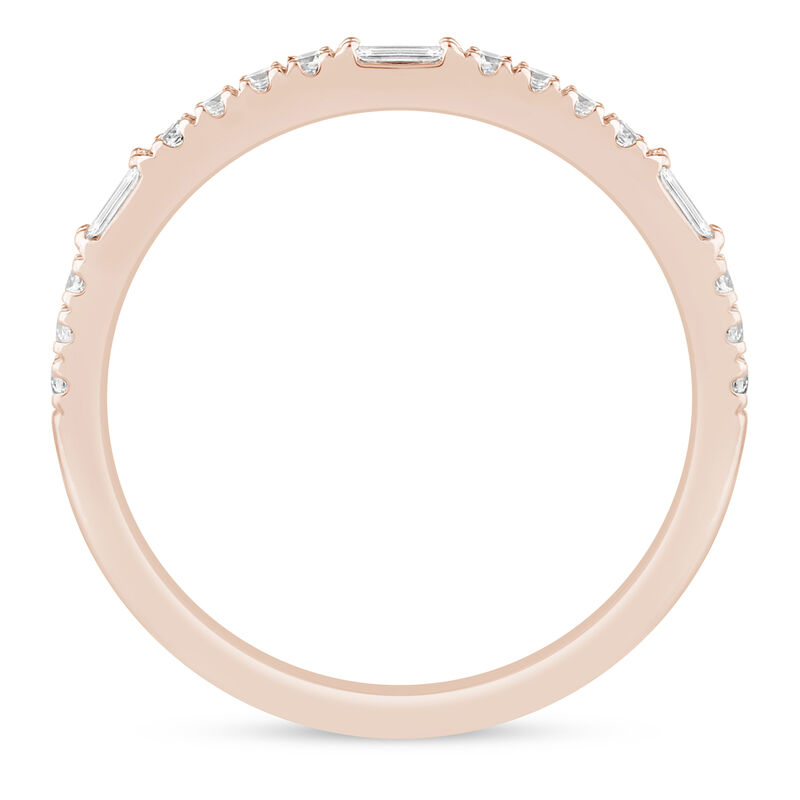 Lab Grown Diamond Round &amp; Baguette Stack Band in 10K Rose Gold &#40;1/5 ct. t.w&#41;