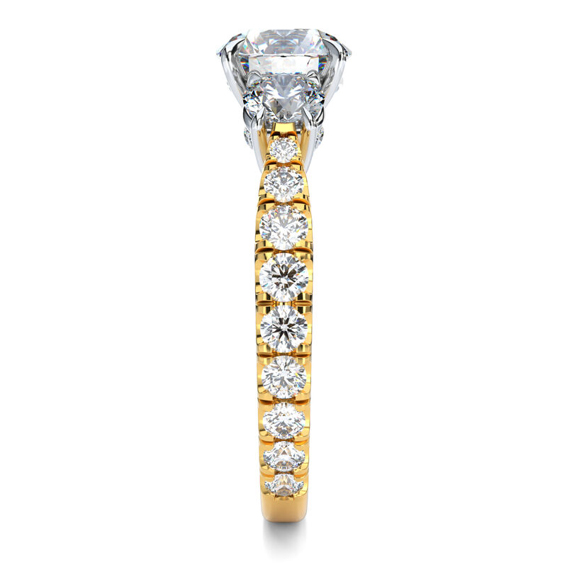 Lab Grown Diamond Three-Stone Engagement Ring in 14K Yellow Gold &#40;2 3/8 ct. tw.&#41;