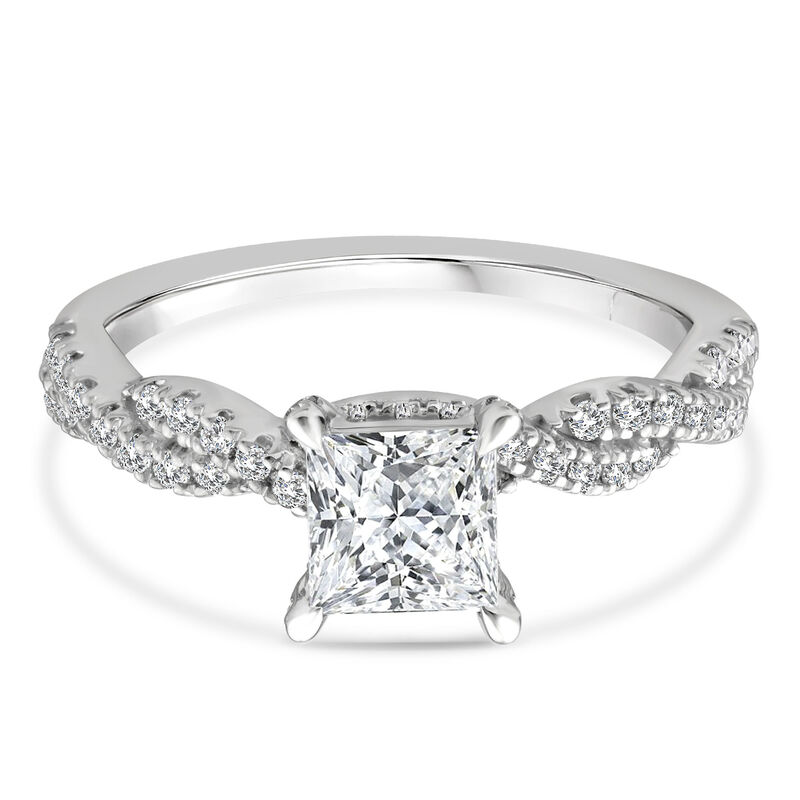 Lab Grown Diamond Princess-Cut Engagement Ring in 10K White Gold &#40;1 ct. tw.&#41;