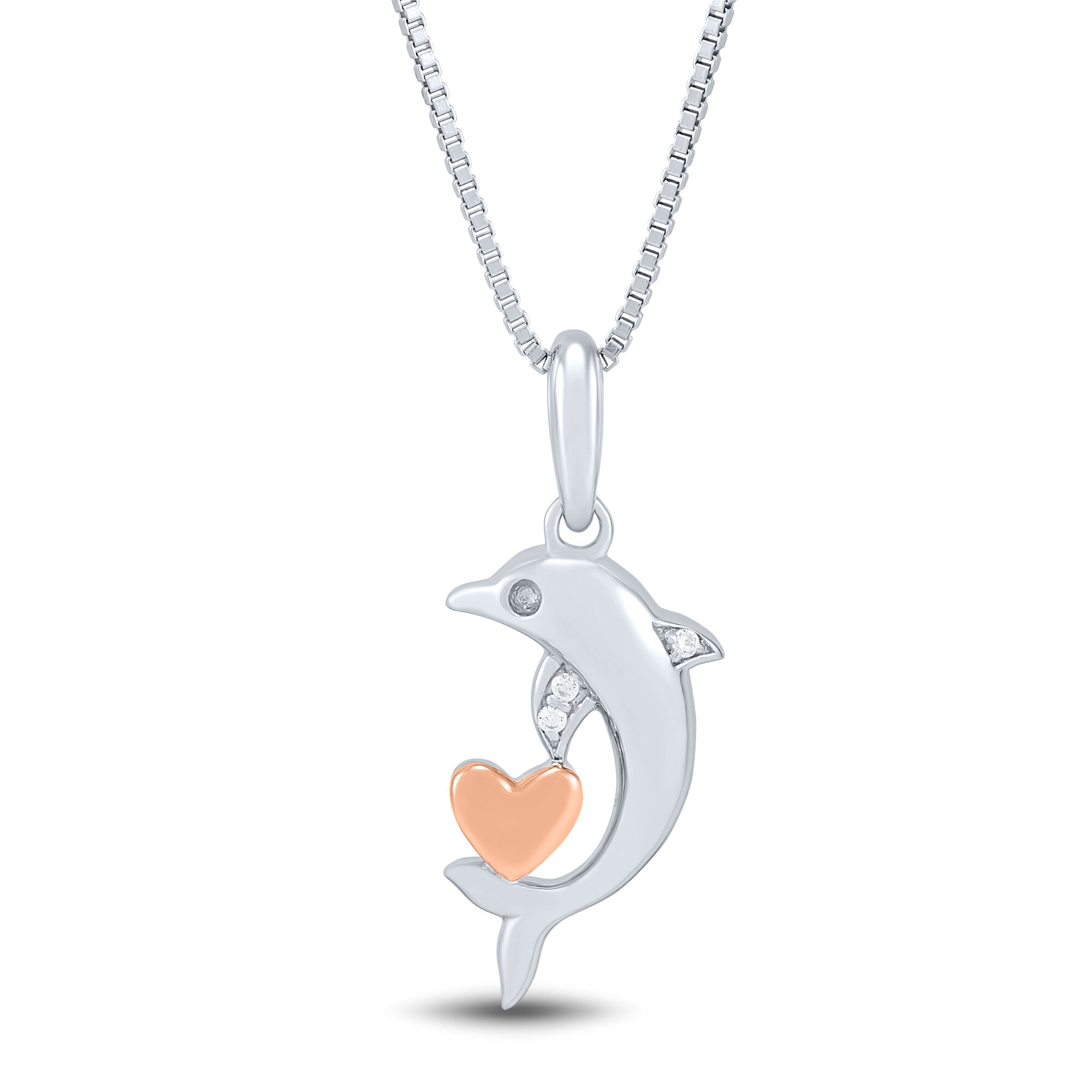 Diamond Dolphin Necklace 10K White Gold | Kay