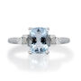 Aquamarine and Diamond Ring in 10K White Gold &#40;1/7 ct. tw.&#41;