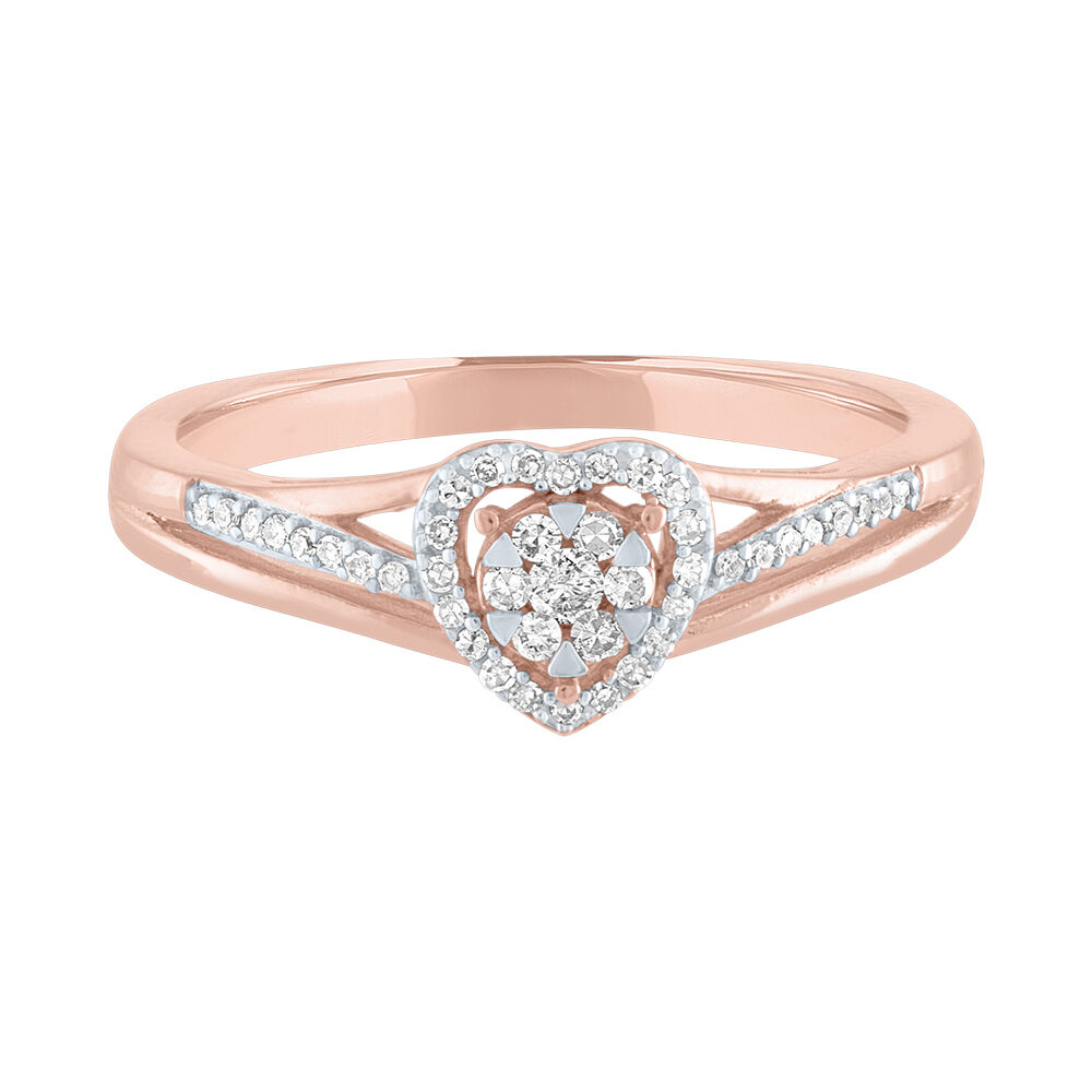 1/5 CT. T.W. Composite Diamond Heart-Shaped Promise Ring in 10K