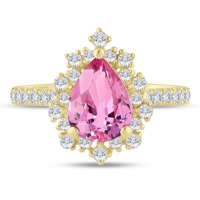 Pru Pink Tourmaline and Diamond Ring in 14K  Gold