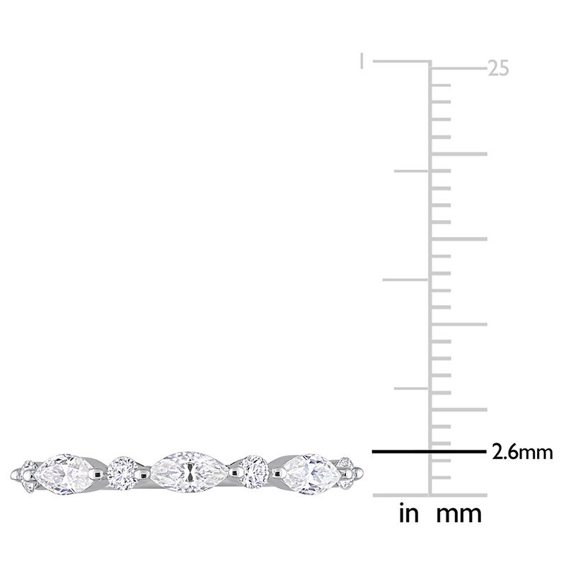 Marquise Moissanite Stacking Ring in Sterling Silver