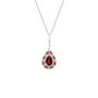 Garnet and White Topaz Drop Pendant in Sterling Silver