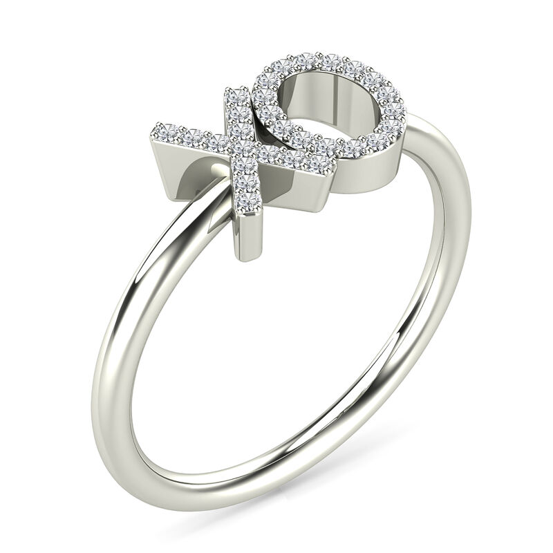 Diamond XO Ring in 10K White Gold &#40;1/10 ct. tw.&#41;