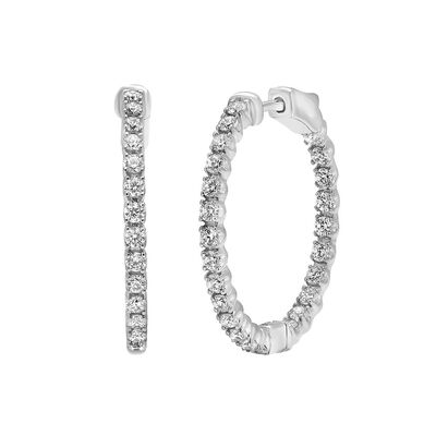 2 ct. tw. Diamond Inside-Out Hoop Earrings in 14K Gold