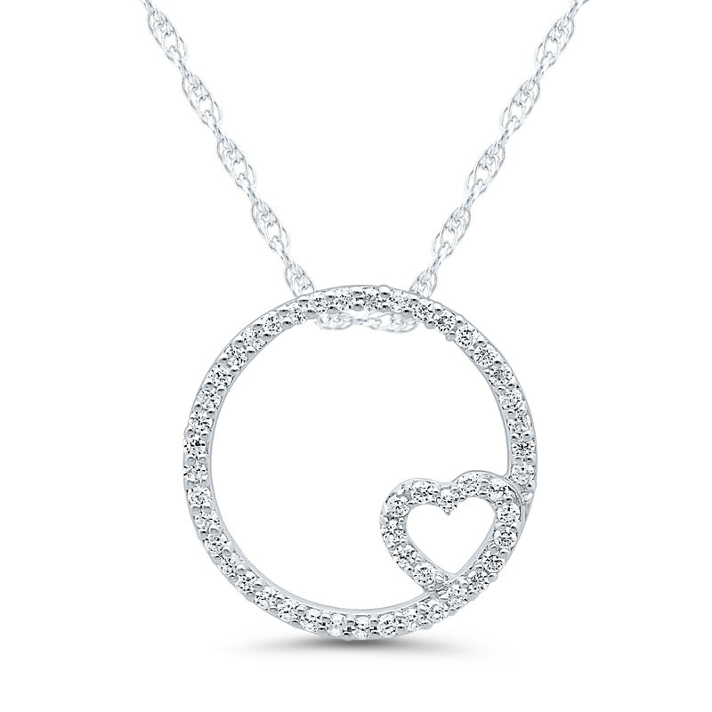 Zales 1/2 Ct. T.W. Certified Diamond Heart Pendant in 14K White Gold