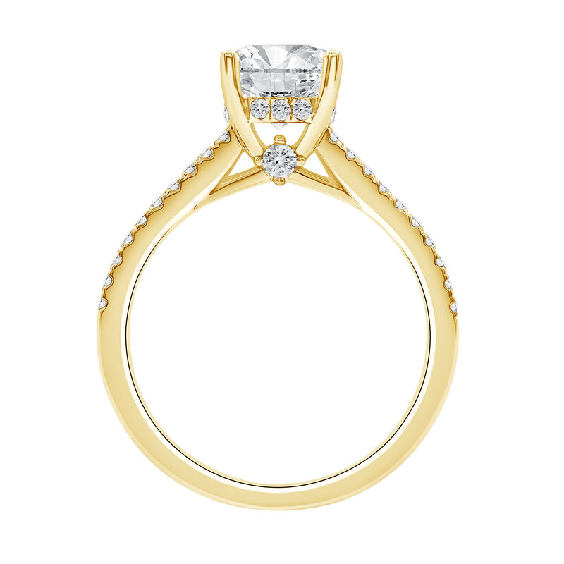 Clover Lab Grown Diamond Elongated Cushion-Shaped Engagement Ring in 18K yellow gold &#40;2 1/2 ct. tw.&#41;