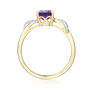 Amethyst and Diamond Accent Ring in 10K Yellow Gold