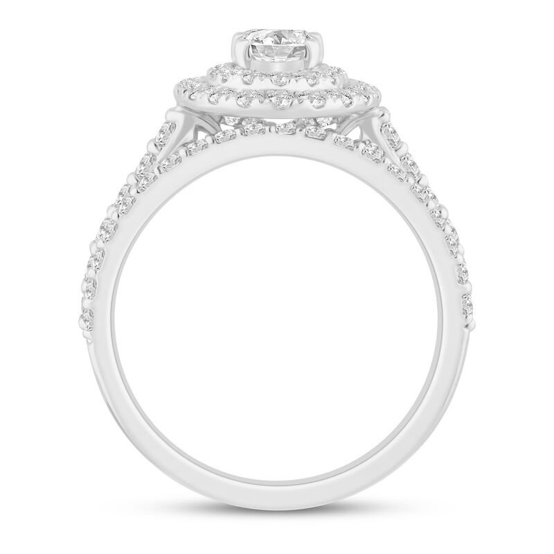 Lab Grown Diamond Double Halo Engagement Ring in 14K White Gold &#40;1 1/2 ct. tw.&#41;