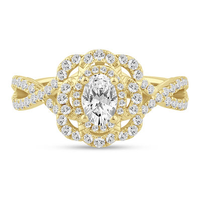 Tilda Diamond Halo Engagement Ring in 14K Gold