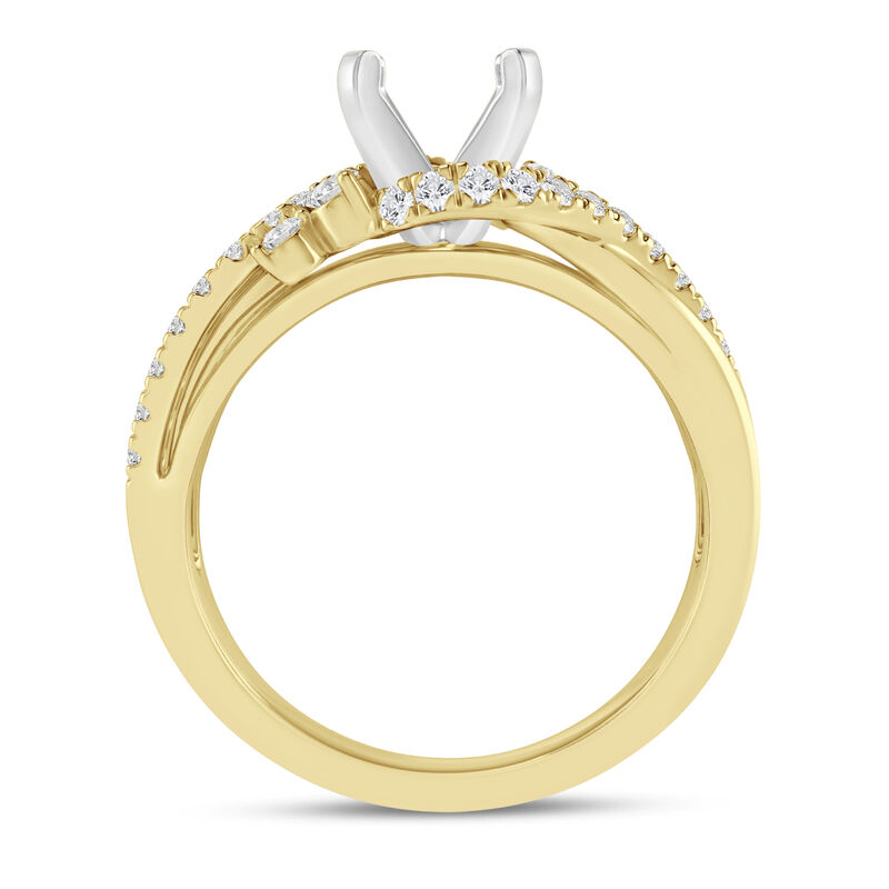 1/3 ct. tw. Round-Cut Diamond Semi-Mount Engagement Ring in 14k Yellow and White Gold &#40;Setting Only&#41;