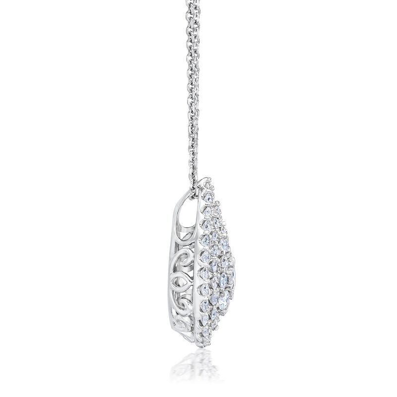 lab grown diamond pear-shaped cluster pendant in 10k white gold &#40;1 ct. tw.&#41;