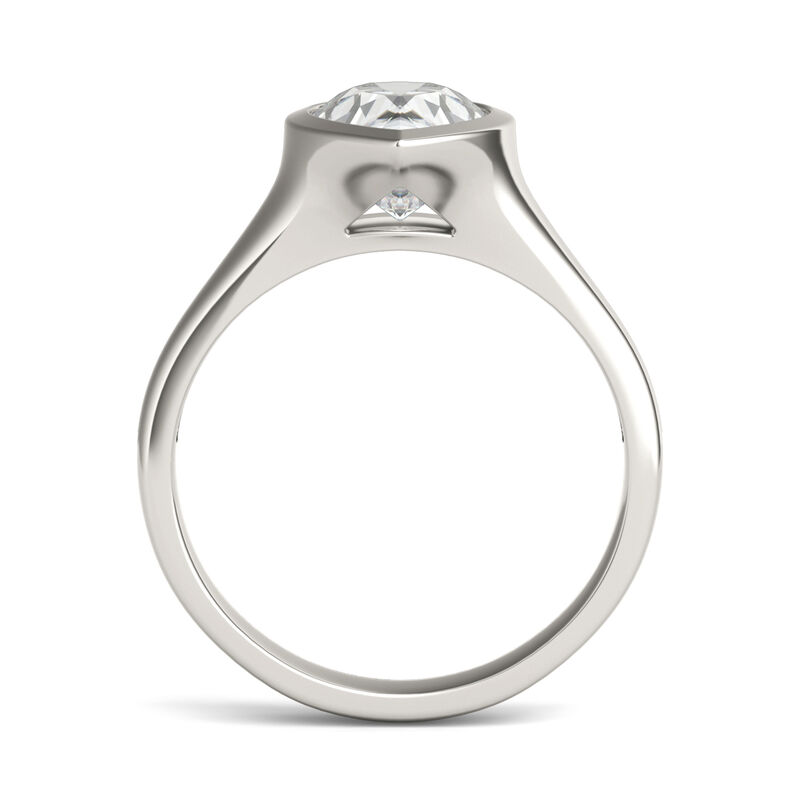 Lab-Created Moissanite Bezel-Set Engagement Ring in 14K White Gold &#40; 2 1/10 ct. dew&#41;