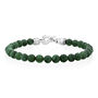 Men&#39;s Jade Bead Bracelet in Stainless Steel