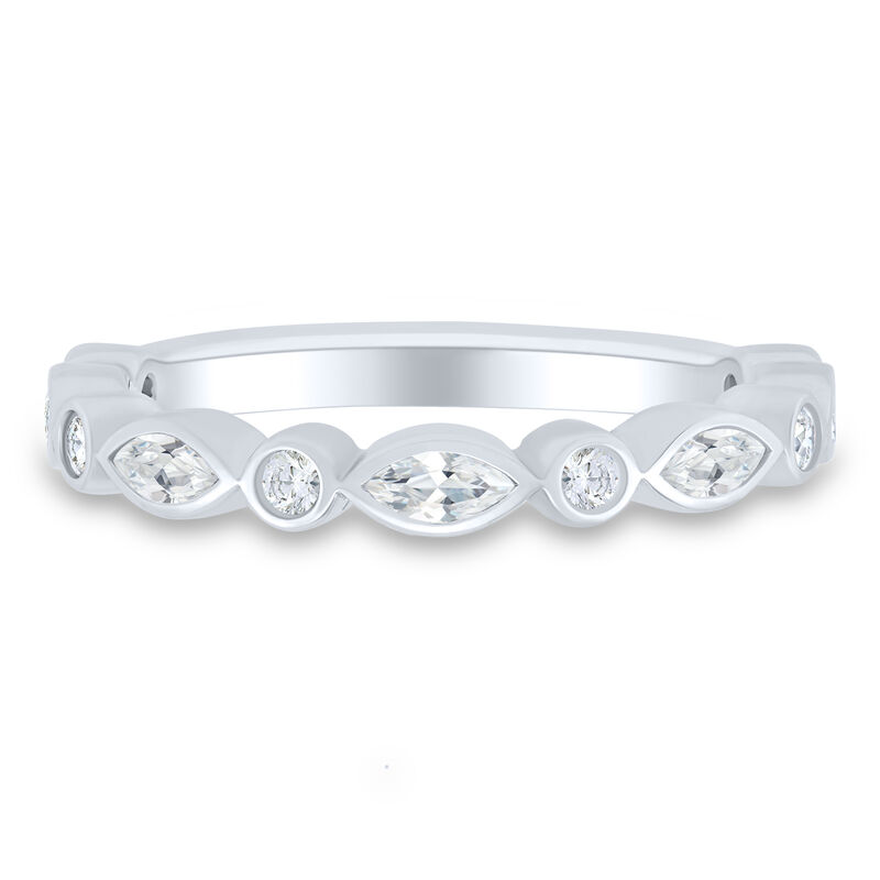 Lab Grown Diamond Bezel-Set Anniversary Band in 10K White Gold &#40;1/2 ct. tw.&#41;