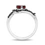 Evil Queen Enchanted Forest Garnet &amp; Black Diamond Ring in Sterling Silver