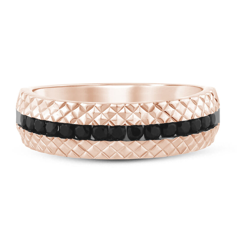 Black Diamond Band in 10K Rose Gold &#40;1/2 ct. tw.&#41;